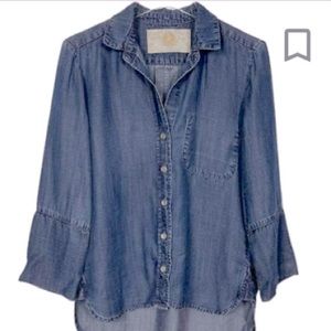 Bella Dahl Denim Pocket Button Down Long Sleeve Shirt xs